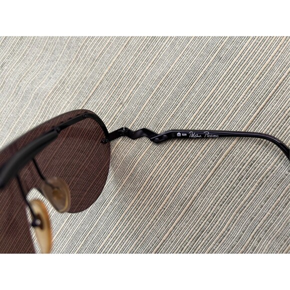 Vintage Black Womens Paloma Picasso Aviator Sunglasses 3716 Made in Germany main image 10